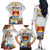 Kiribati Independence Day Family Matching Off The Shoulder Long Sleeve Dress and Hawaiian Shirt Frigatebird Mix Tropical Flowers - White Style