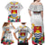 Kiribati Independence Day Family Matching Off Shoulder Maxi Dress and Hawaiian Shirt Frigatebird Mix Tropical Flowers - White Style