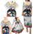 Kiribati Independence Day Family Matching Puletasi and Hawaiian Shirt Frigatebird Mix Tropical Flowers - White Style