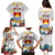 Kiribati Independence Day Family Matching Puletasi and Hawaiian Shirt Frigatebird Mix Tropical Flowers - White Style