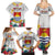 Kiribati Independence Day Family Matching Summer Maxi Dress and Hawaiian Shirt Frigatebird Mix Tropical Flowers - White Style