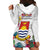 Kiribati Independence Day Hoodie Dress Frigatebird Mix Tropical Flowers - White Style