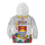 Kiribati Independence Day Kid Hoodie Frigatebird Mix Tropical Flowers - White Style