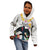 Kiribati Independence Day Kid Hoodie Frigatebird Mix Tropical Flowers - White Style