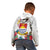 Kiribati Independence Day Kid Hoodie Frigatebird Mix Tropical Flowers - White Style