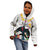 Kiribati Independence Day Kid Hoodie Frigatebird Mix Tropical Flowers - White Style