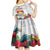 Kiribati Independence Day Kid Short Sleeve Dress Frigatebird Mix Tropical Flowers - White Style