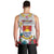 Kiribati Independence Day Men Tank Top Frigatebird Mix Tropical Flowers - White Style