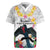 Kiribati Independence Day Rugby Jersey Frigatebird Mix Tropical Flowers - White Style