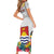 Kiribati Independence Day Short Sleeve Bodycon Dress Frigatebird Mix Tropical Flowers - White Style