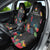 Kiribati Independence Day Car Seat Cover Frigatebird Mix Tropical Flowers - Black Style