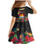 Kiribati Independence Day Family Matching Mermaid Dress and Hawaiian Shirt Frigatebird Mix Tropical Flowers - Black Style