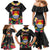 Kiribati Independence Day Family Matching Mermaid Dress and Hawaiian Shirt Frigatebird Mix Tropical Flowers - Black Style