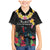 Kiribati Independence Day Family Matching Mermaid Dress and Hawaiian Shirt Frigatebird Mix Tropical Flowers - Black Style