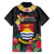 Kiribati Independence Day Family Matching Puletasi and Hawaiian Shirt Frigatebird Mix Tropical Flowers - Black Style