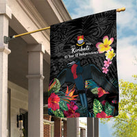 Kiribati Independence Day Garden Flag Frigatebird Mix Tropical Flowers - Black Style LT14 House Flag Black - Polynesian Pride