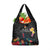 Kiribati Independence Day Grocery Bag Frigatebird Mix Tropical Flowers - Black Style