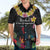 Kiribati Independence Day Hawaiian Shirt Frigatebird Mix Tropical Flowers - Black Style