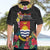 Kiribati Independence Day Hawaiian Shirt Frigatebird Mix Tropical Flowers - Black Style