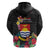 Kiribati Independence Day Hoodie Frigatebird Mix Tropical Flowers - Black Style