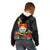 Kiribati Independence Day Kid Hoodie Frigatebird Mix Tropical Flowers - Black Style