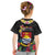 Kiribati Independence Day Kid T Shirt Frigatebird Mix Tropical Flowers - Black Style