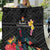 Kiribati Independence Day Quilt Frigatebird Mix Tropical Flowers - Black Style