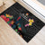 Kiribati Independence Day Rubber Doormat Frigatebird Mix Tropical Flowers - Black Style