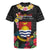 Kiribati Independence Day Rugby Jersey Frigatebird Mix Tropical Flowers - Black Style