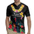 Kiribati Independence Day Rugby Jersey Frigatebird Mix Tropical Flowers - Black Style