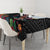 Kiribati Independence Day Tablecloth Frigatebird Mix Tropical Flowers - Black Style