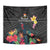 Kiribati Independence Day Tapestry Frigatebird Mix Tropical Flowers - Black Style