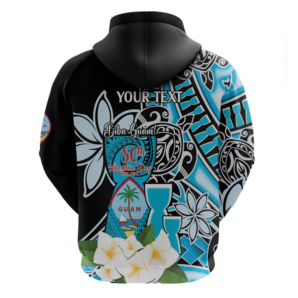 Personalised Guam Liberation Day Hoodie Chamorro Latte Stone With Guasali Flowers