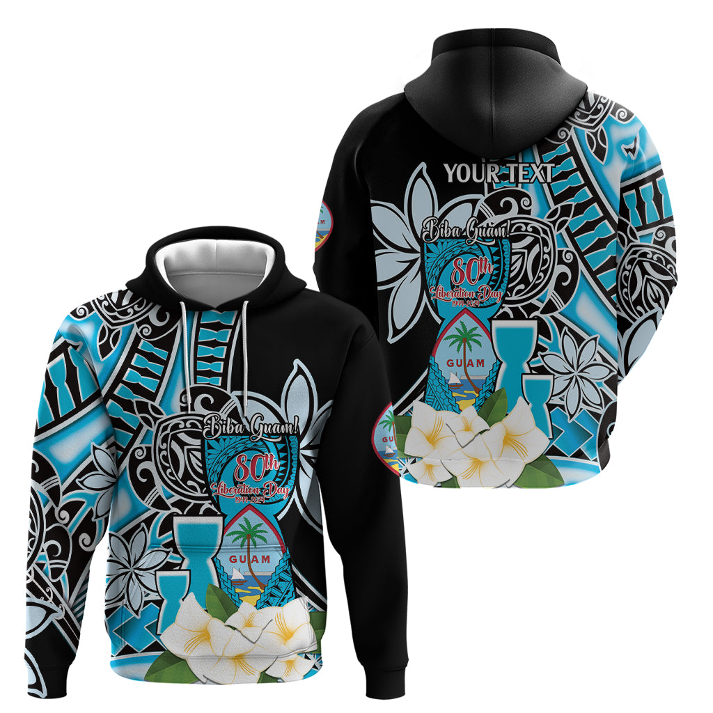 Personalised Guam Liberation Day Hoodie Chamorro Latte Stone With Guasali Flowers