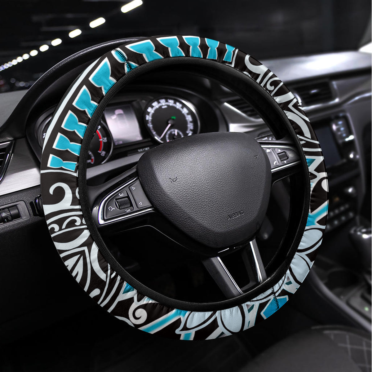 Guam Liberation Day Steering Wheel Cover Chamorro Latte Stone With Guasali Flowers