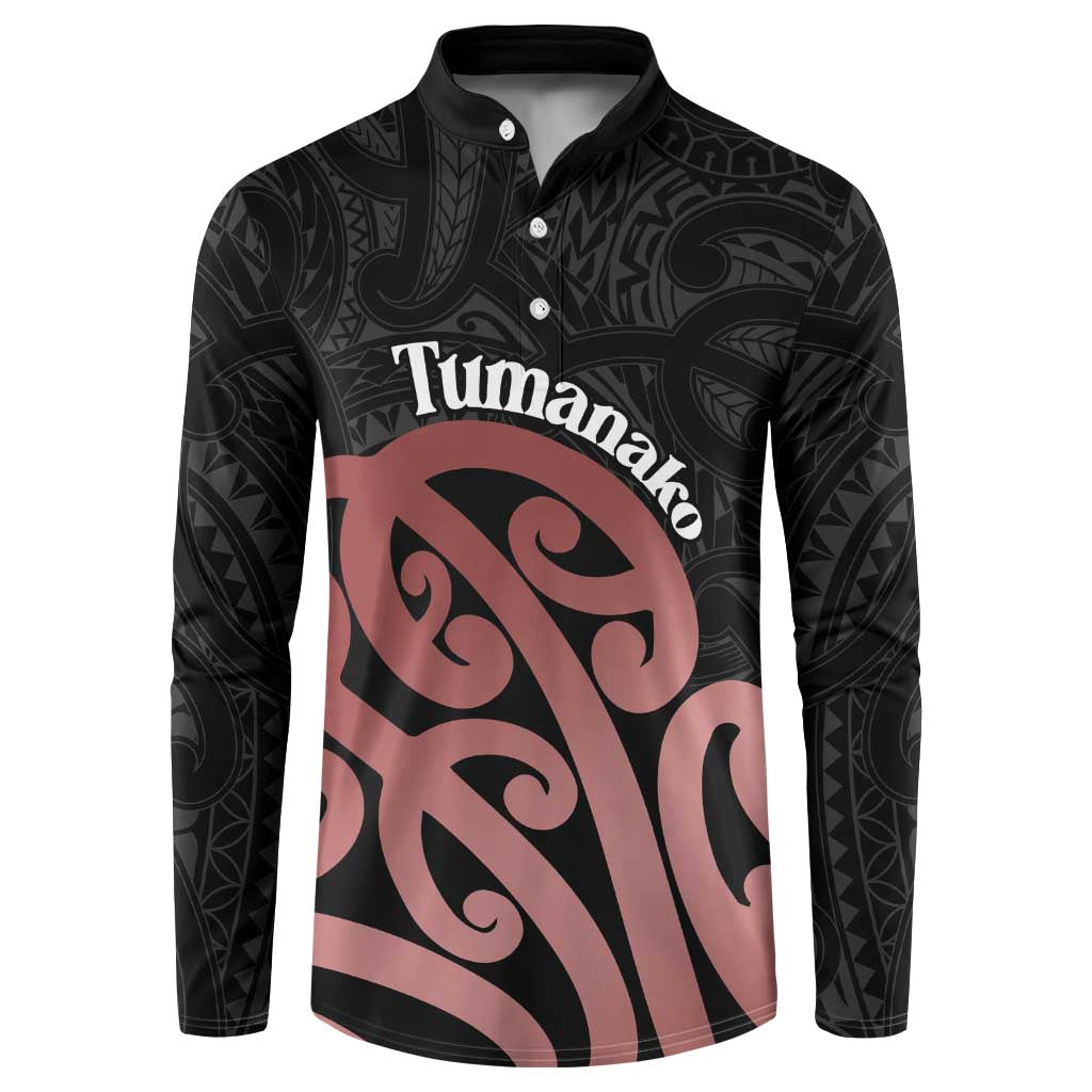 New Zealand Mangopare Tamanako Button Sweatshirt Aotearoa Maori LT14 Brown - Polynesian Pride