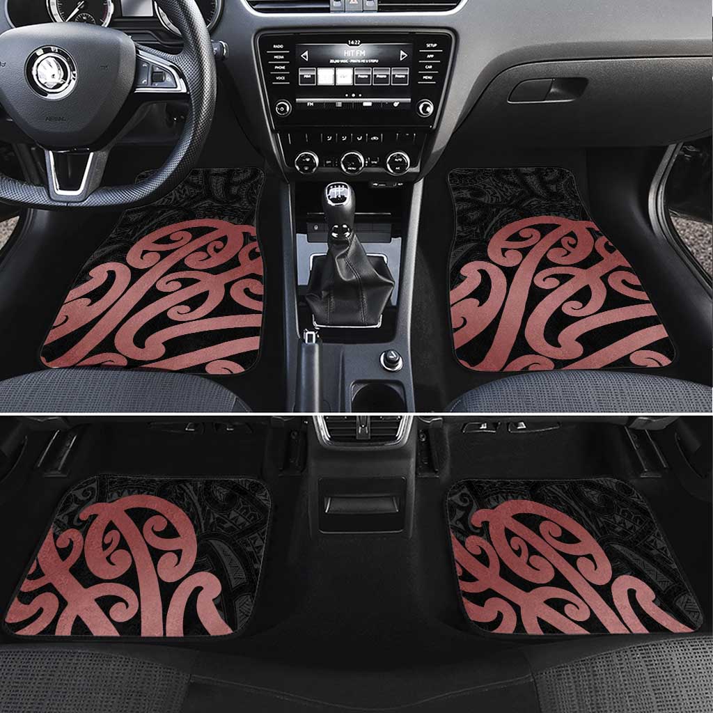 New Zealand Mangopare Tamanako Car Mats Aotearoa Maori LT14 Set 4pcs Brown - Polynesian Pride