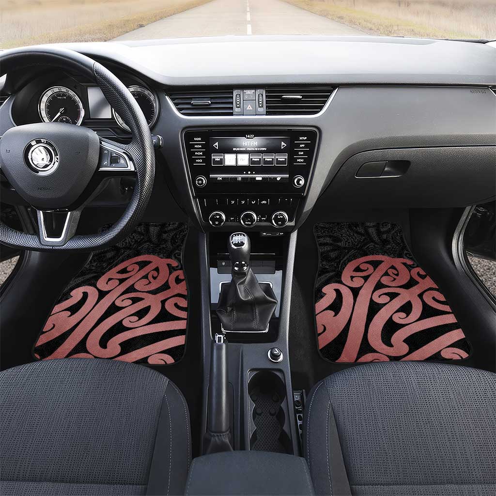 New Zealand Mangopare Tamanako Car Mats Aotearoa Maori LT14 Set 2pcs - Front Brown - Polynesian Pride
