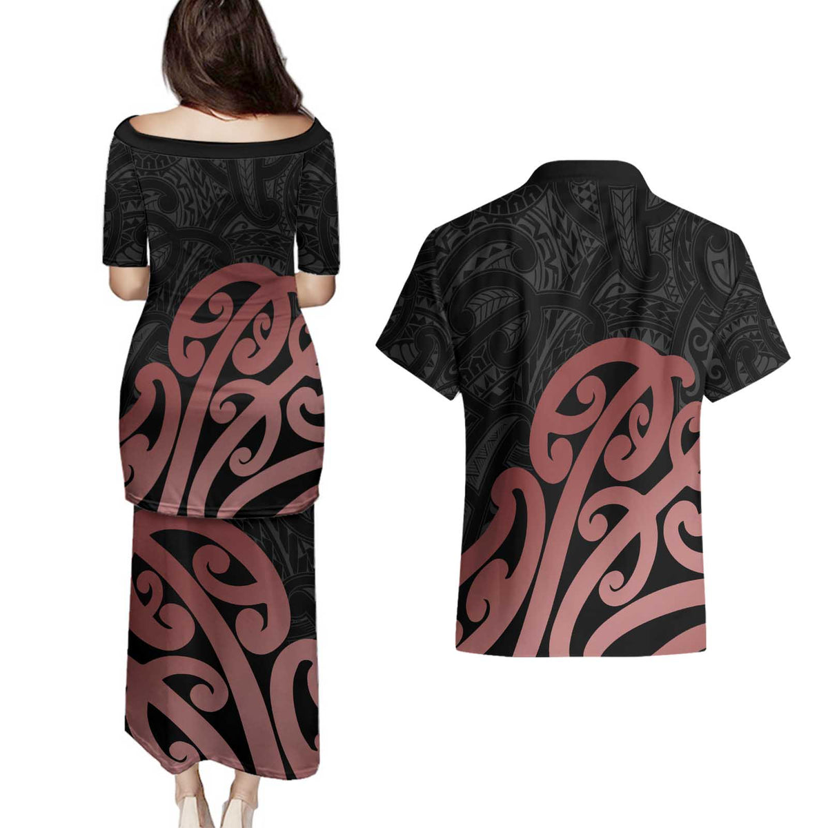New Zealand Mangopare Tamanako Couples Matching Puletasi and Hawaiian Shirt Aotearoa Maori