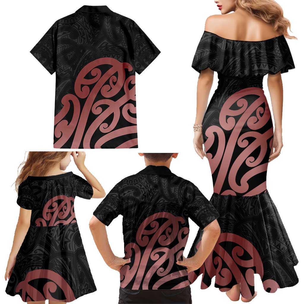 New Zealand Mangopare Tamanako Family Matching Mermaid Dress and Hawaiian Shirt Aotearoa Maori