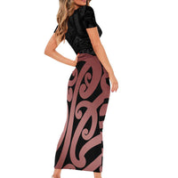 New Zealand Mangopare Tamanako Family Matching Short Sleeve Bodycon Dress and Hawaiian Shirt Aotearoa Maori
