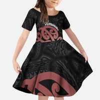 New Zealand Mangopare Tamanako Family Matching Tank Maxi Dress and Hawaiian Shirt Aotearoa Maori