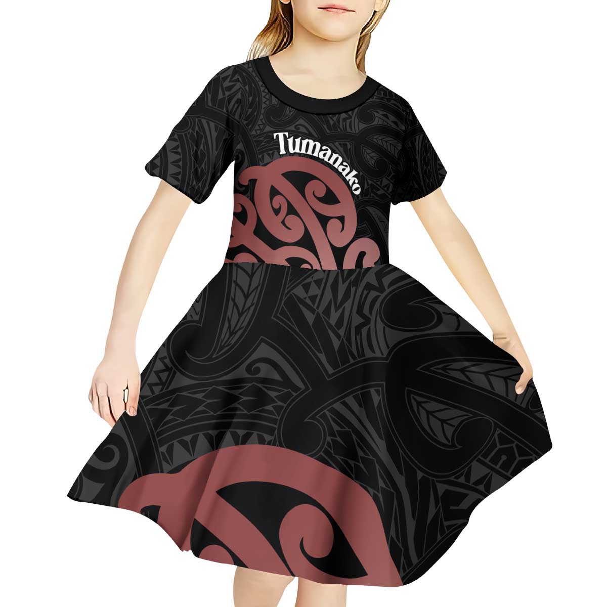 New Zealand Mangopare Tamanako Kid Short Sleeve Dress Aotearoa Maori
