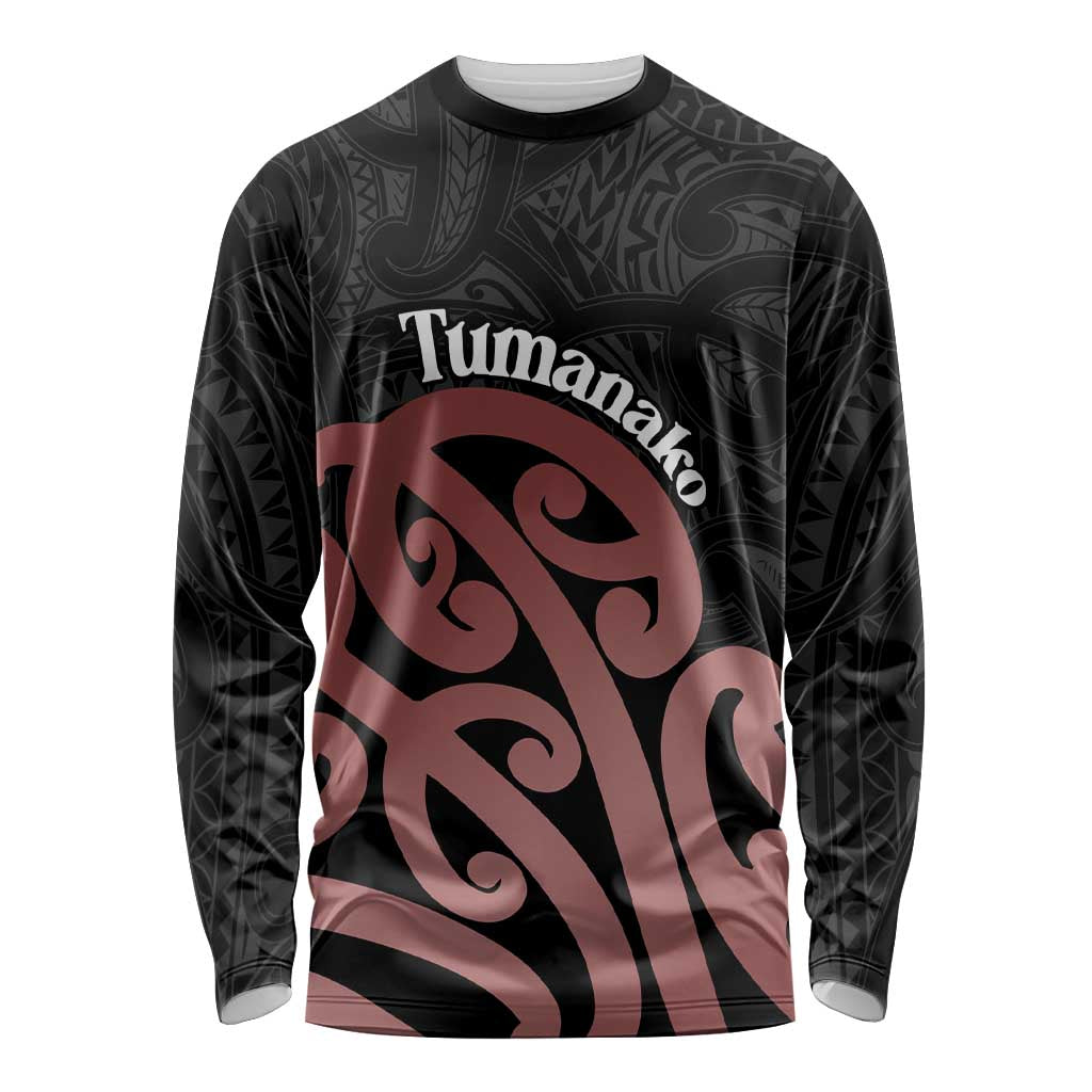New Zealand Mangopare Tamanako Long Sleeve Shirt Aotearoa Maori LT14 Unisex Brown - Polynesian Pride