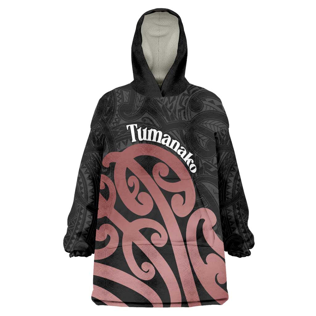 New Zealand Mangopare Tamanako Wearable Blanket Hoodie Aotearoa Maori LT14 One Size Brown - Polynesian Pride