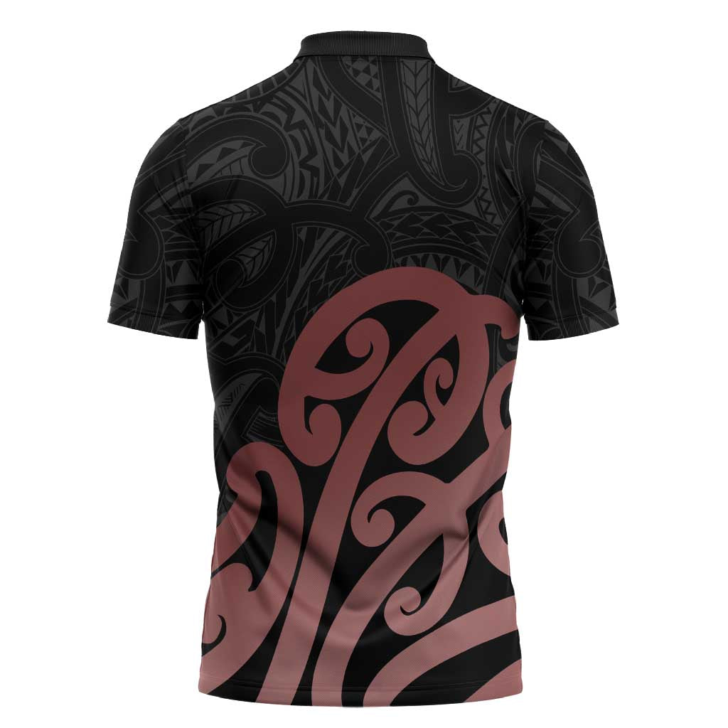 New Zealand Mangopare Tamanako Zipper Polo Shirt Aotearoa Maori - Polynesian Pride
