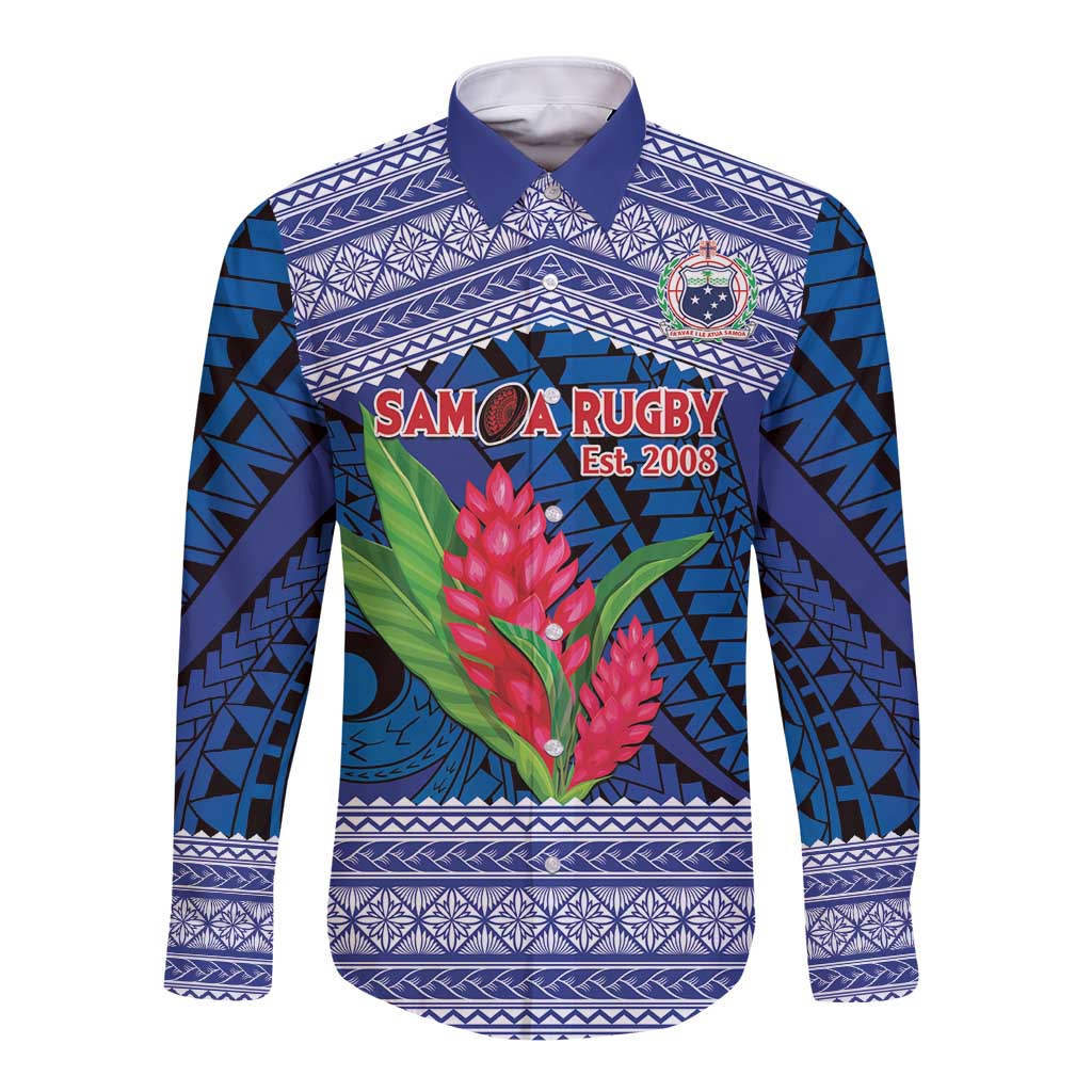 Custom Samoa Rugby Long Sleeve Button Shirt 2024 Go Champions Samoan Gingers