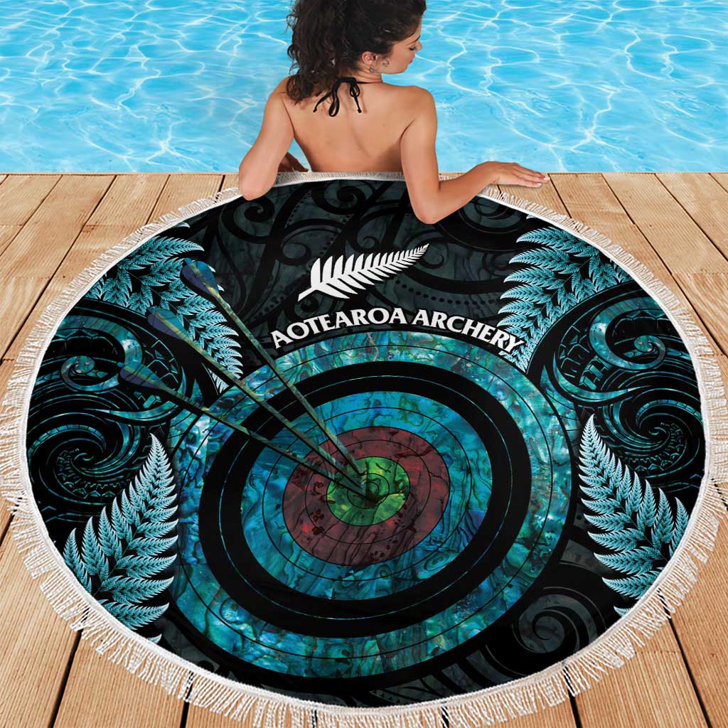 New Zealand Archery Beach Blanket Aotearoa Silver Fern Maori LT14 - Polynesian Pride