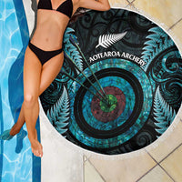 New Zealand Archery Beach Blanket Aotearoa Silver Fern Maori LT14 - Polynesian Pride