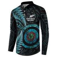 New Zealand Archery Button Sweatshirt Aotearoa Silver Fern Maori LT14 - Polynesian Pride